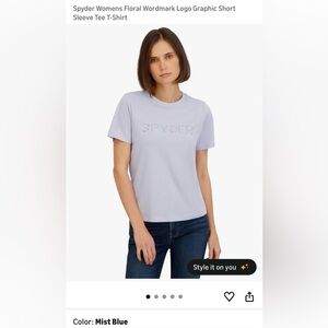 NWT Spyder Womens Floral Wordmark Logo Graphic Short Sleeve Tee T-Shirt